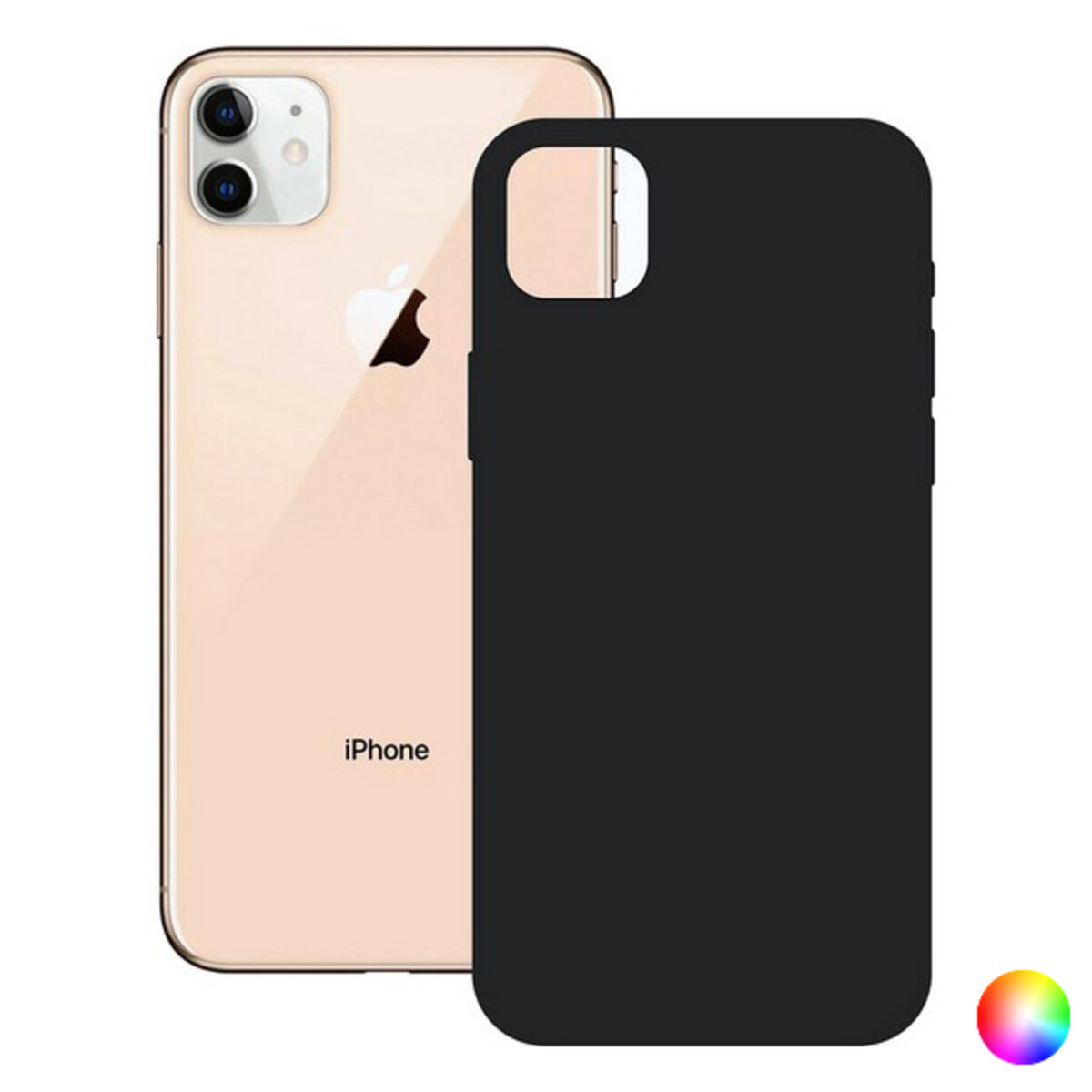 Mobile cover iPhone 12 KSIX Soft Silicone iPhone 12 Mini Black